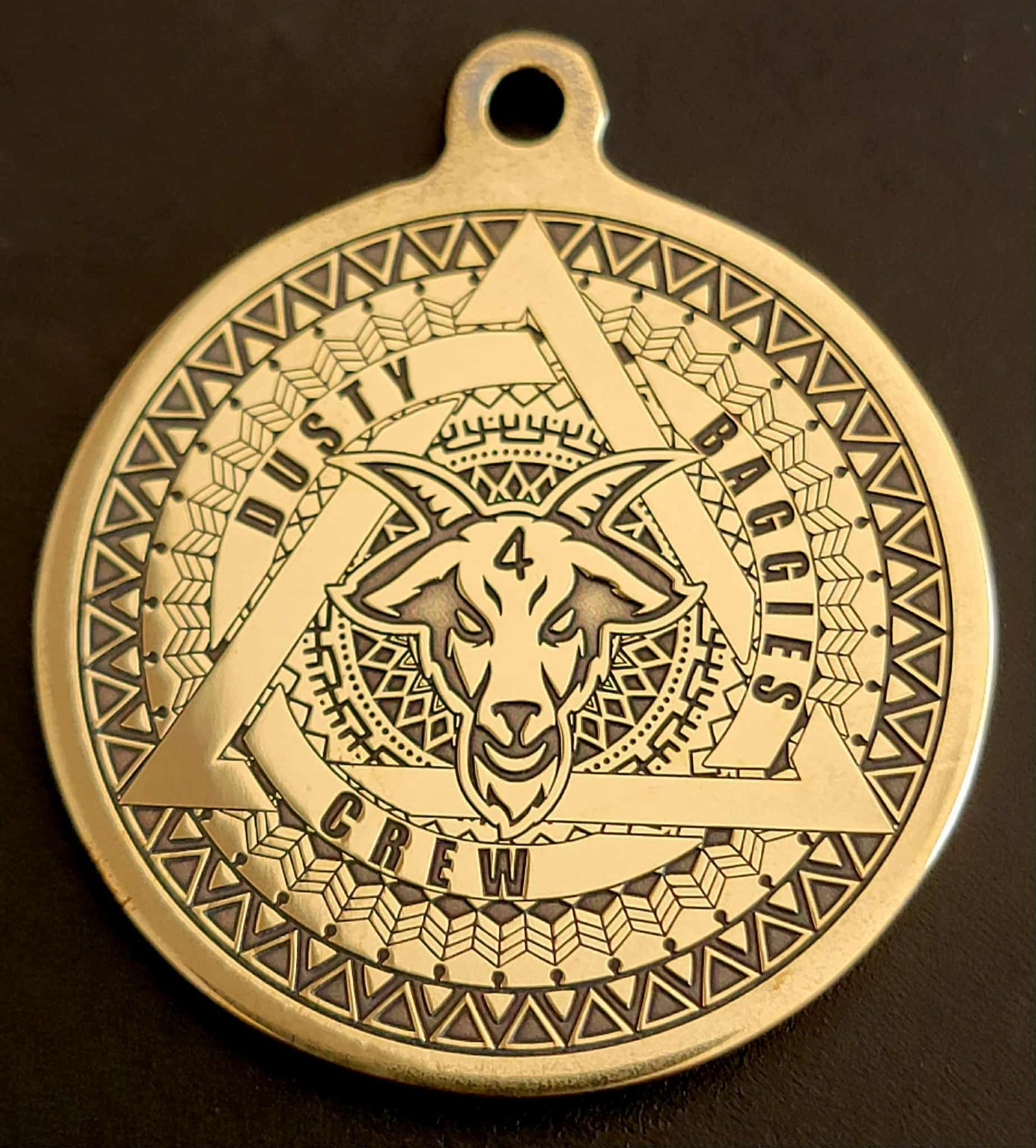 44mm Dusty Baggies Recovery Anniversary Pendant & Keychain – Bronze Medallion with Necklace & Jump Ring - Image 4