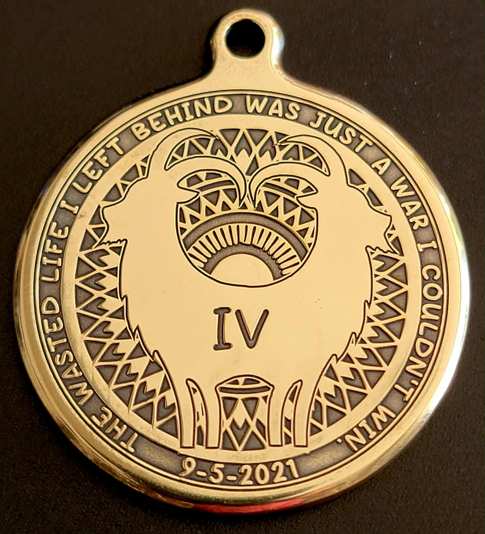 44mm Dusty Baggies Recovery Anniversary Pendant & Keychain – Bronze Medallion with Necklace & Jump Ring - Image 5