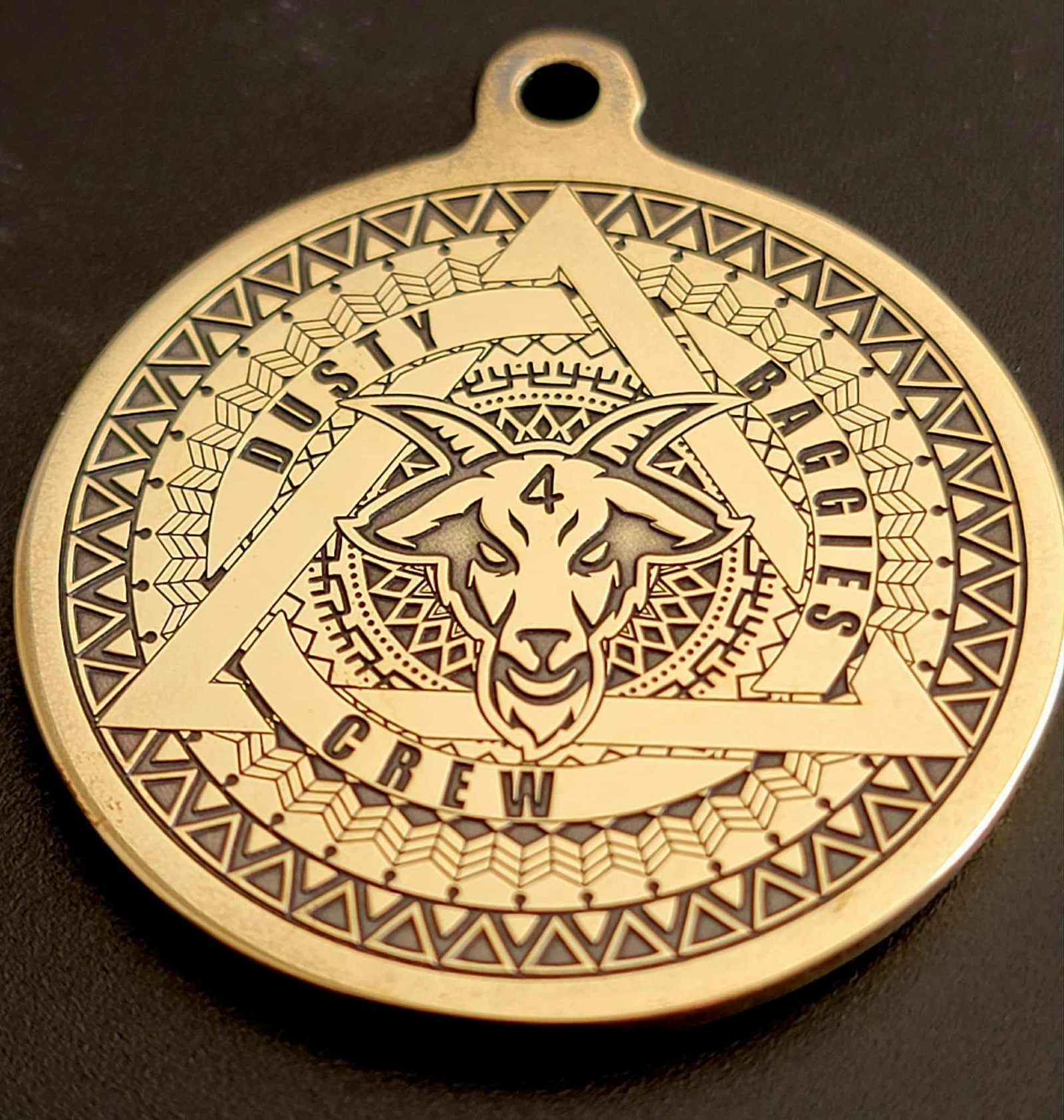 44mm Dusty Baggies Recovery Anniversary Pendant & Keychain – Bronze Medallion with Necklace & Jump Ring - Image 6