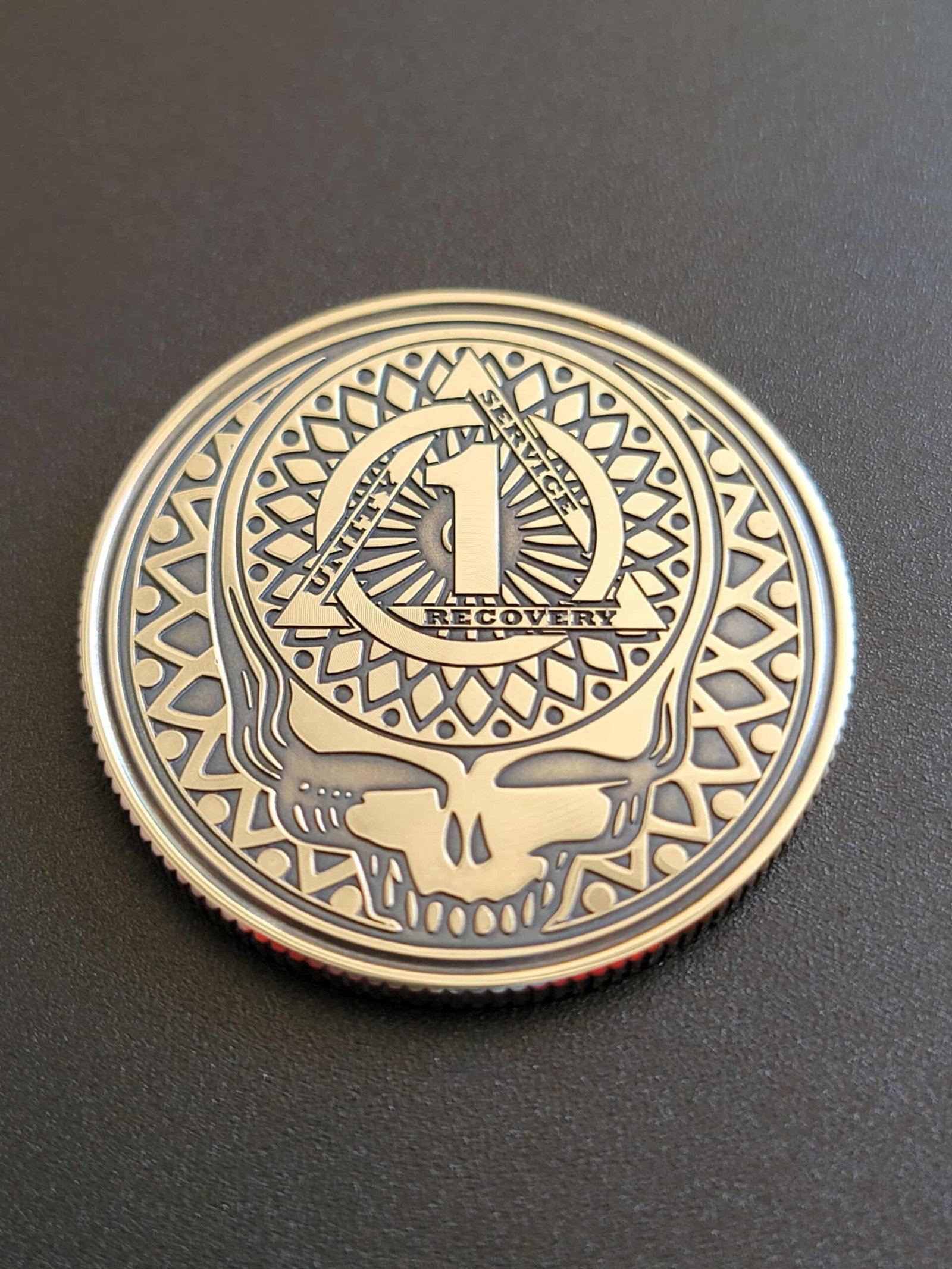 Ripple Recovery Coin – Grateful Dead Inspired Sobriety Token (Personalize) - Image 2