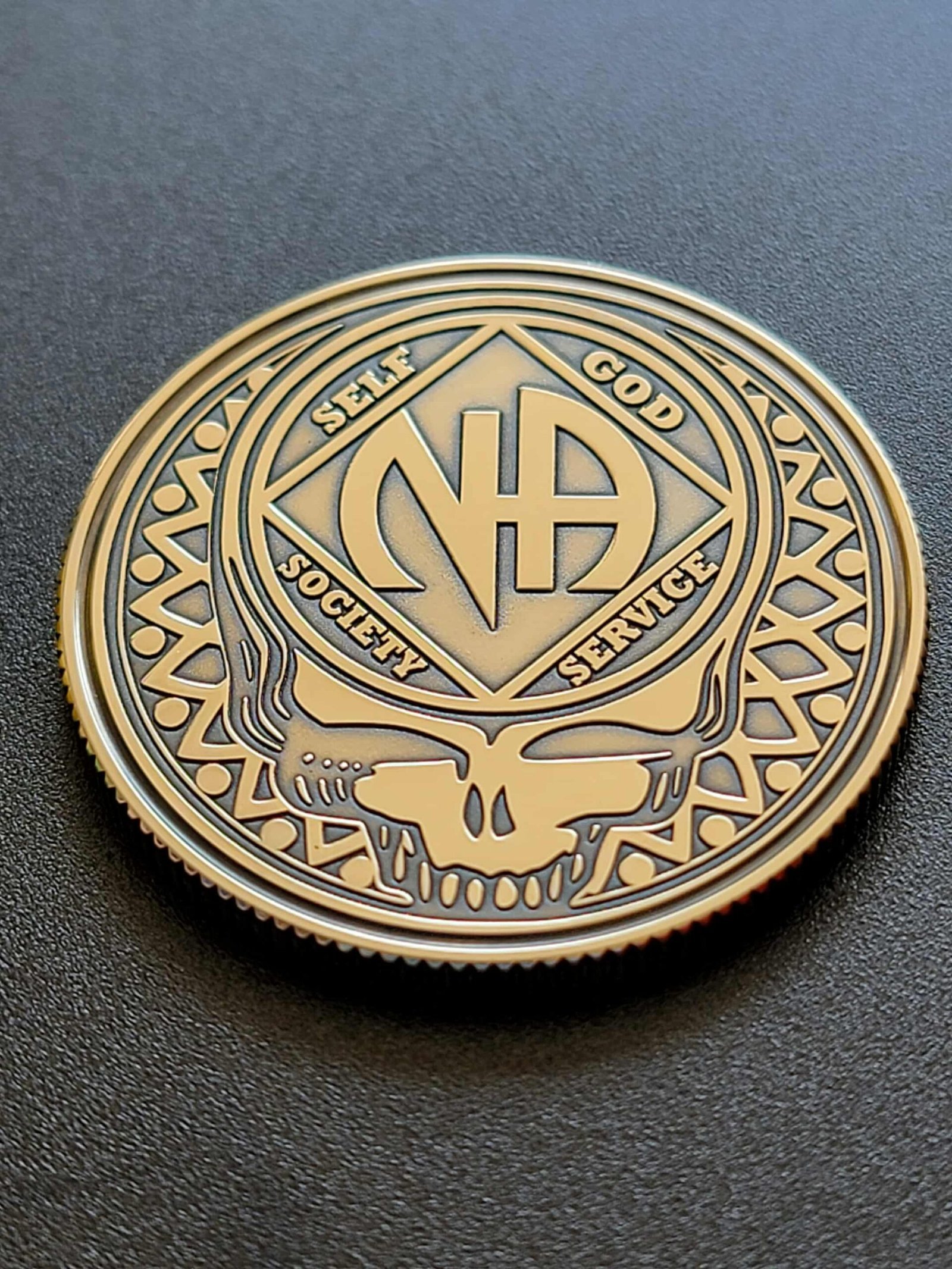 Grateful Dead NA Recovery Coin – Anniversary Token with Skull & NA Symbol (Personalize) - Image 3