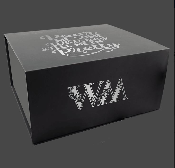 Whiskey Set with Two 9 oz. Glasses, Two 4" Slate Coasters, and Eight Granite Whiskey Stones with a Black Velvet Bag - Image 3