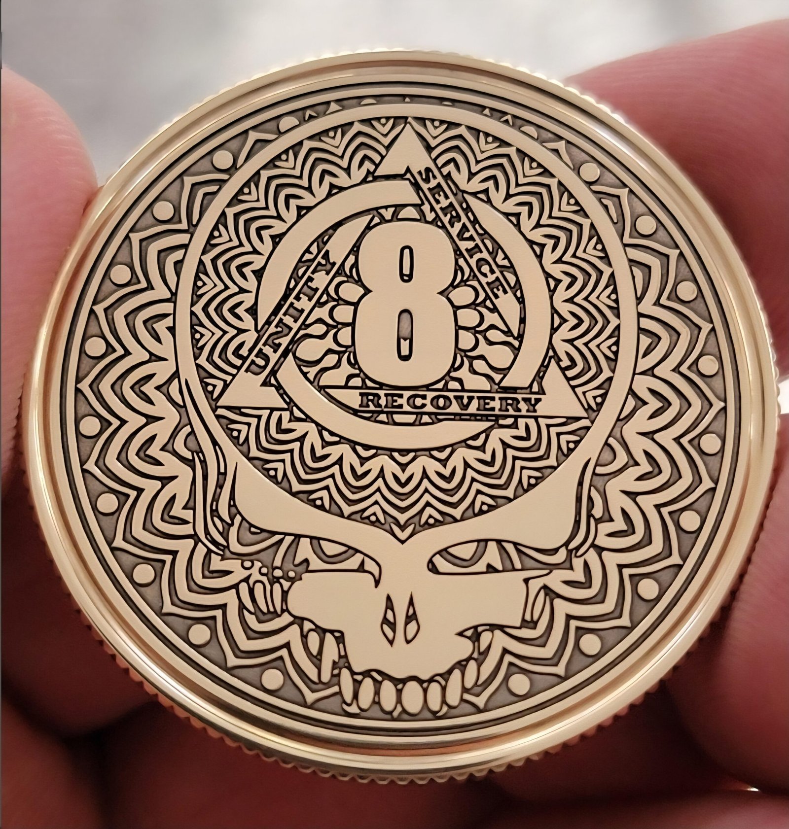 Grateful Dead 40mm Personalized Recovery Anniversary Medallion