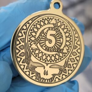 Grateful Dead Personalized AA Recovery Pendant/Keychain - Custom Anniversary Gift
