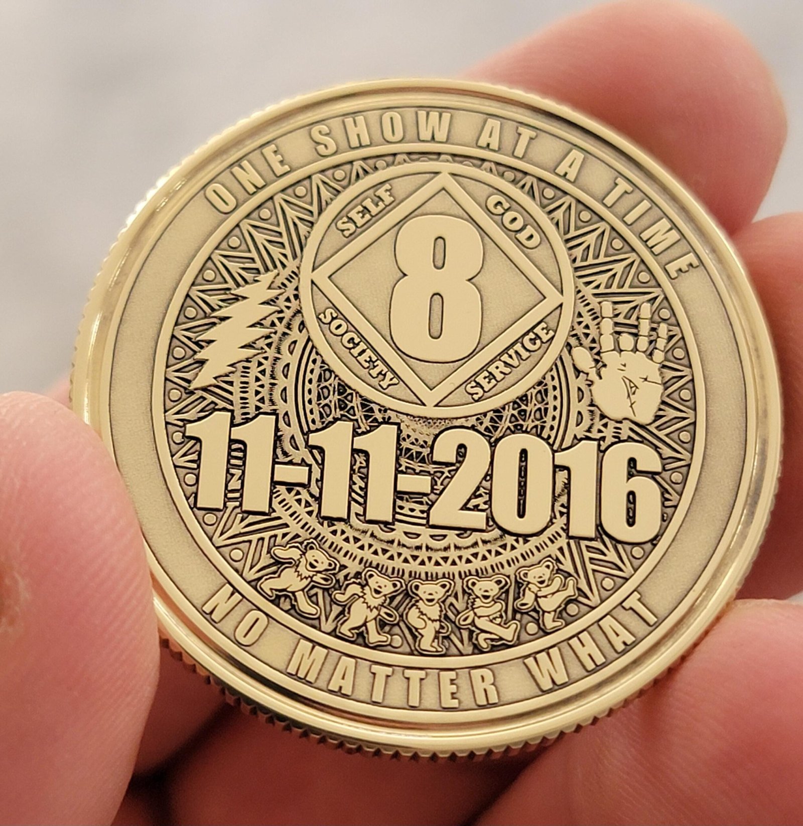 NA Stealie Anniversary Coin: Personalized Recovery Gift - Image 2