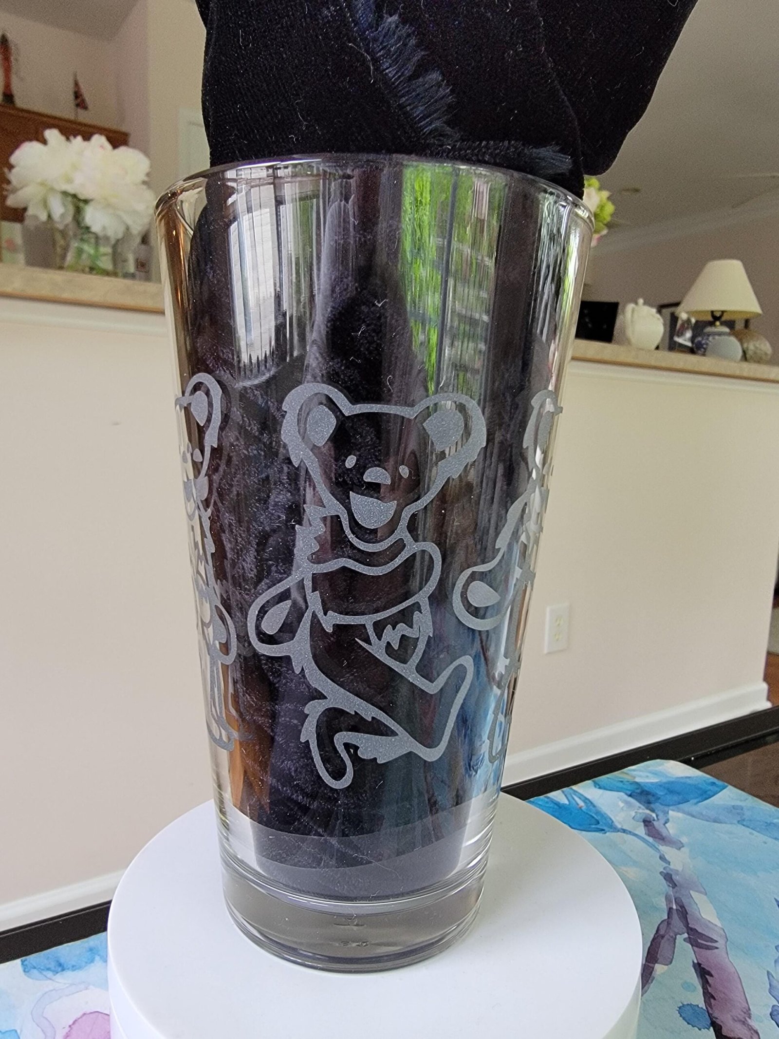 Dancing Bear Laser Engraved Pint Glass