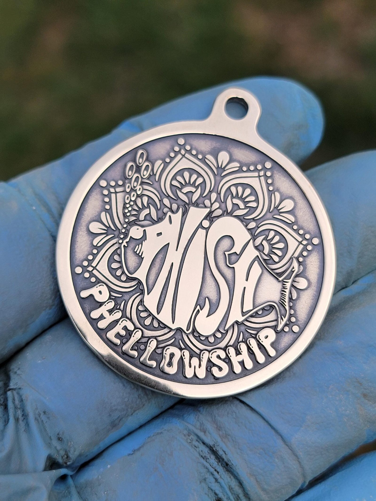 44mm Brass Phish Phellowship Recovery Anniversary keychain - Image 2