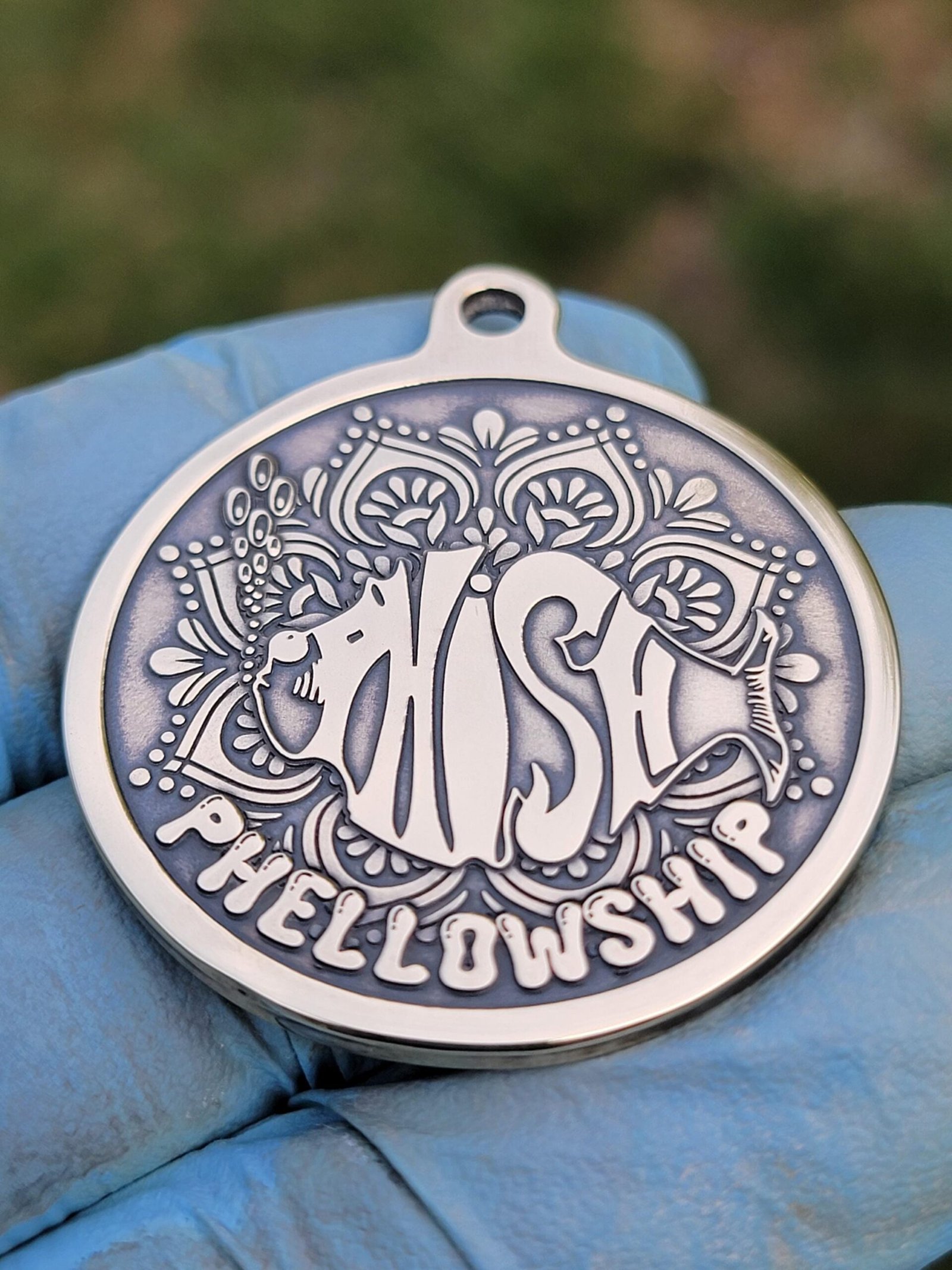 44mm Brass Phish Phellowship Recovery Anniversary keychain - Image 3