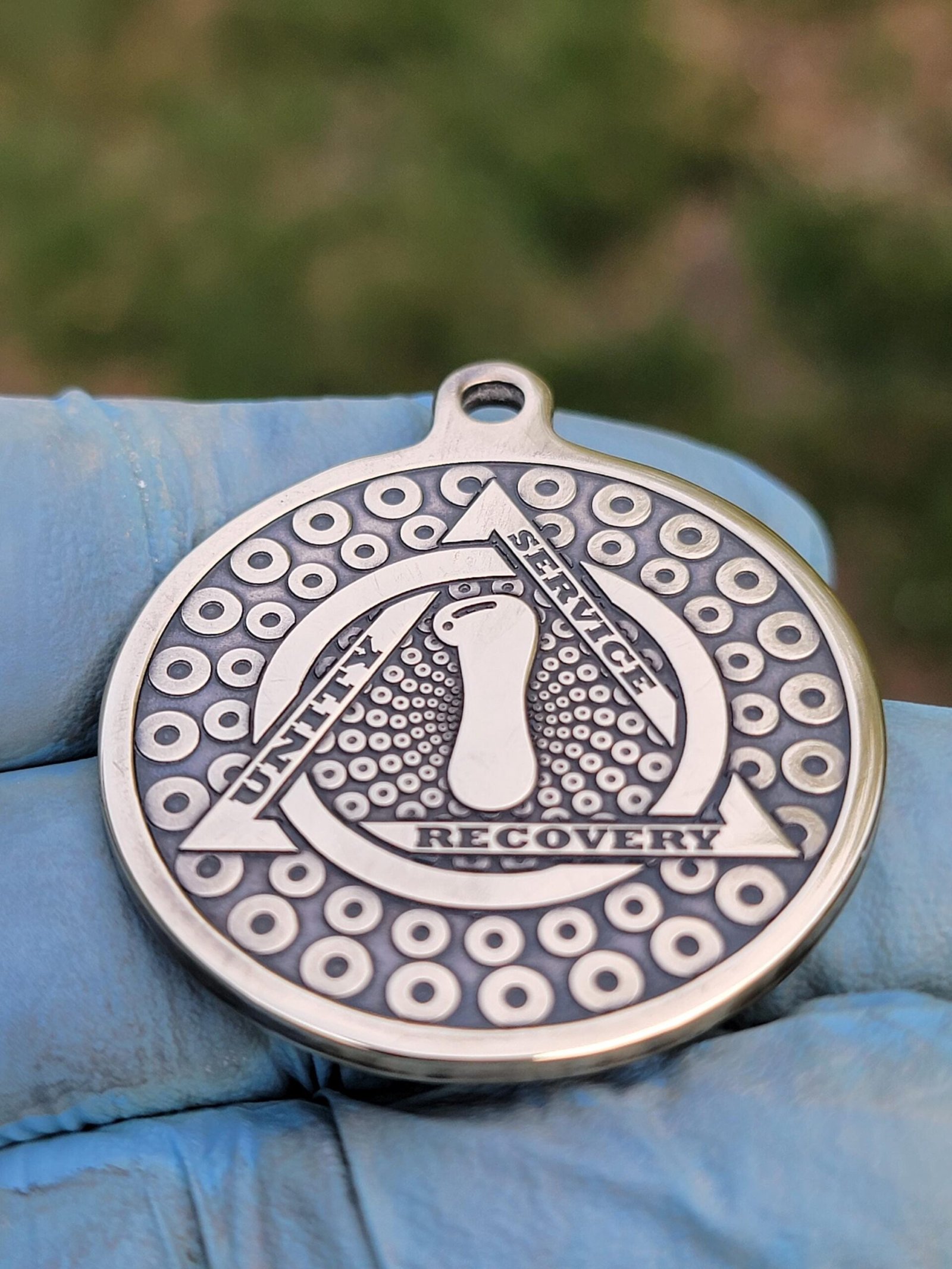 44mm Brass Phish Phellowship Recovery Anniversary keychain - Image 4