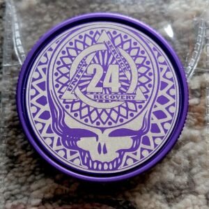 Personalized Stealie Lightweight Anodized Aluminum Recovery Anniversary Chip